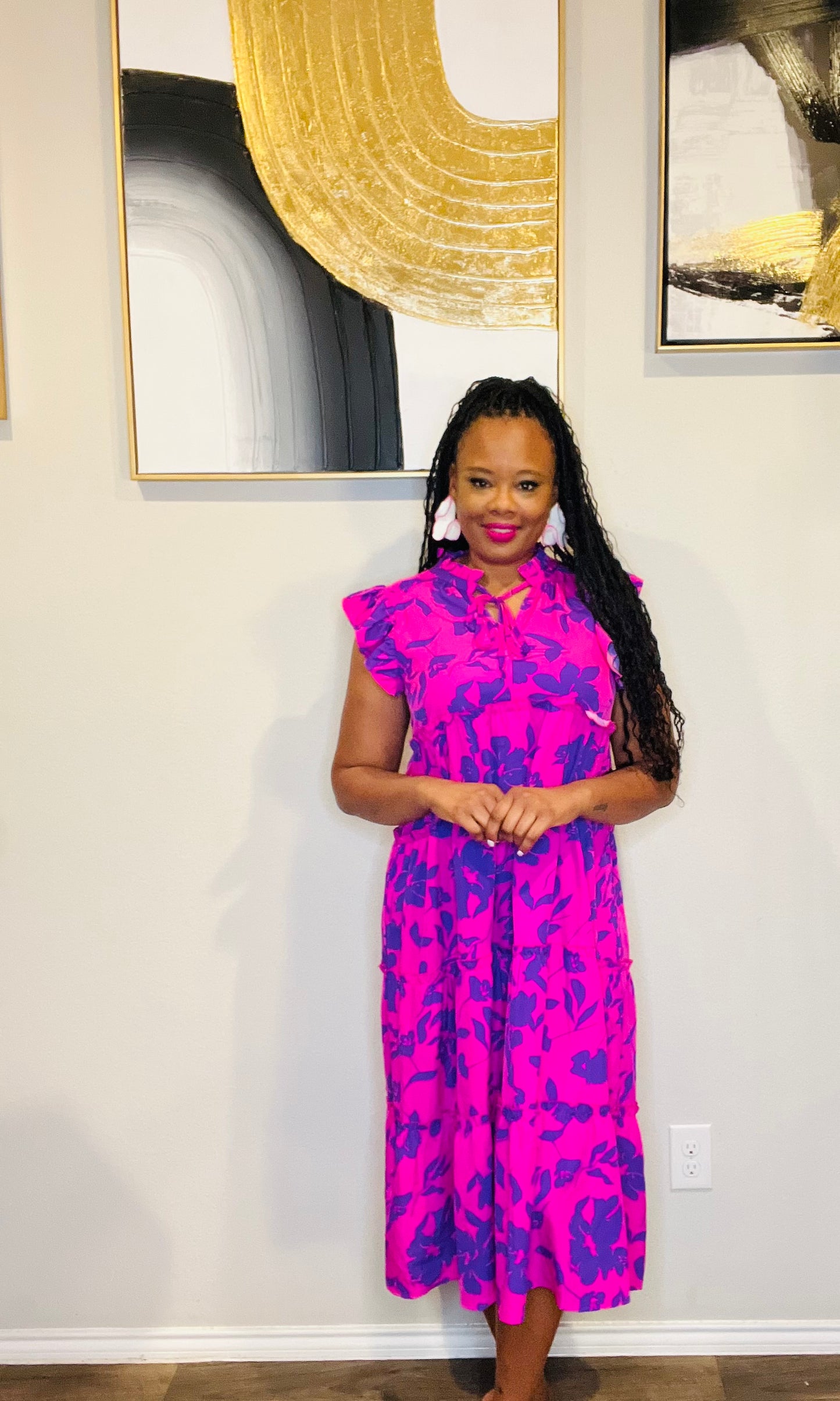 Purple floral dress