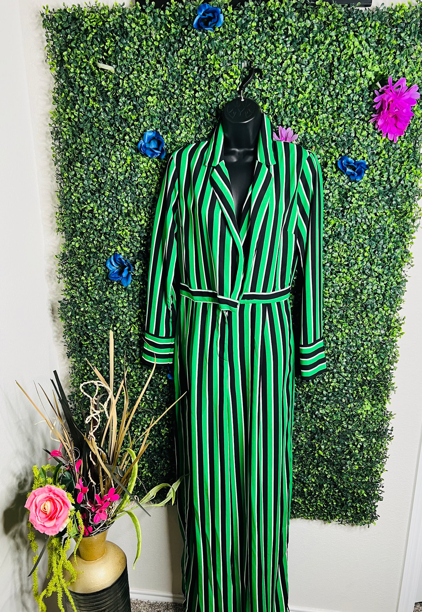 Black and green jumpsuit