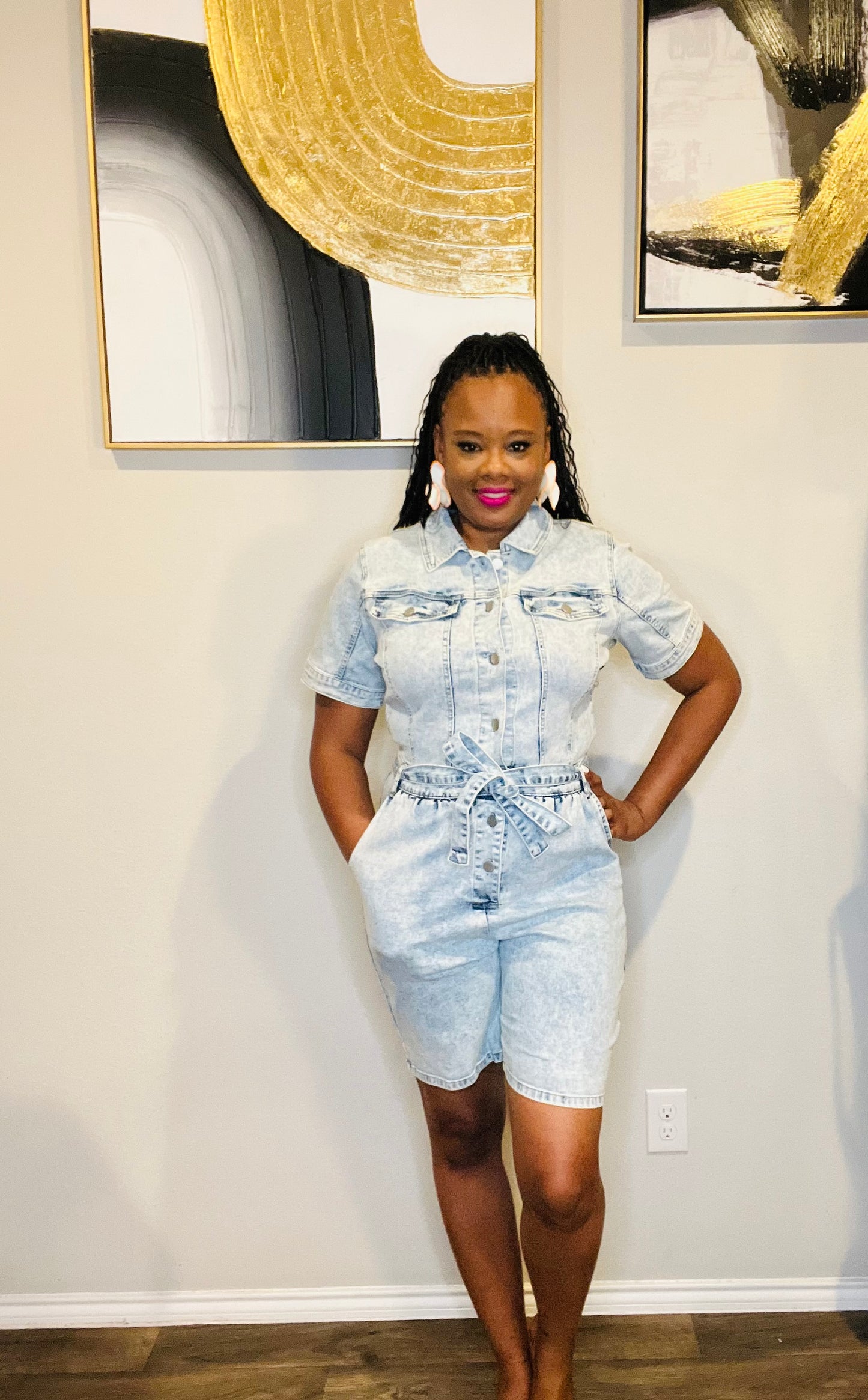 Denim romper