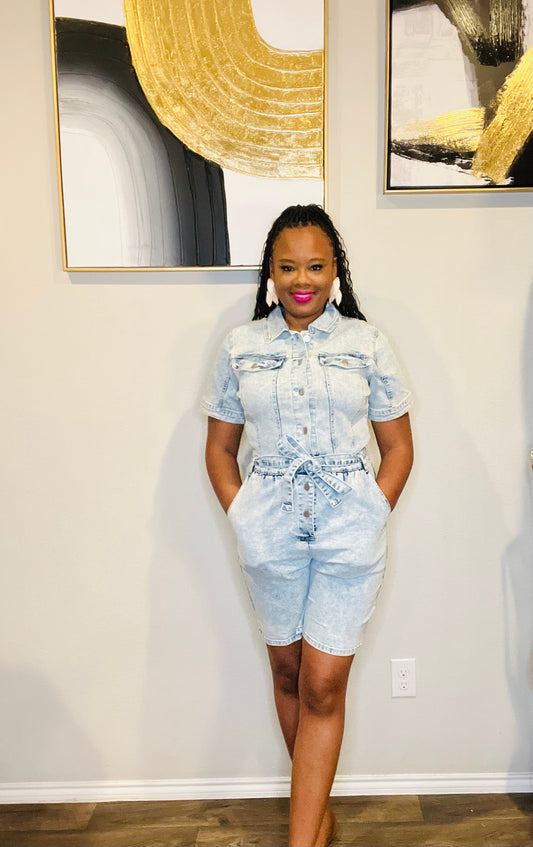 Denim romper