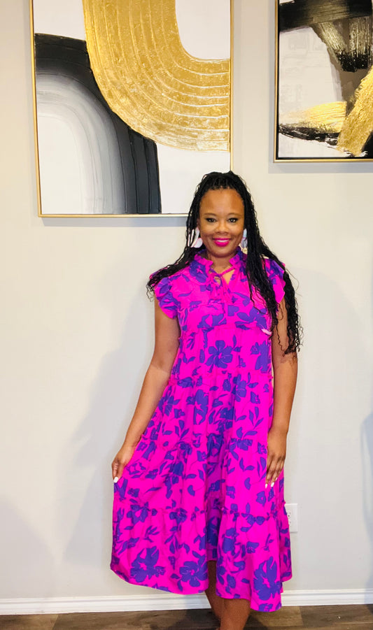 Purple floral dress