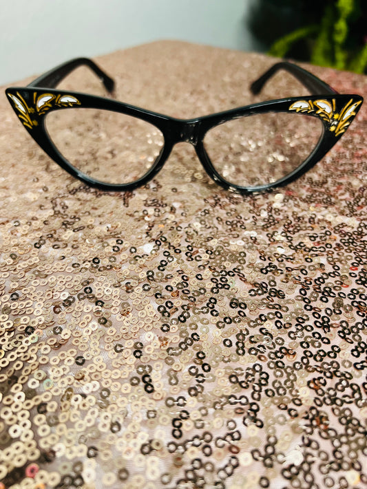 Cat eye clear lenses glasses