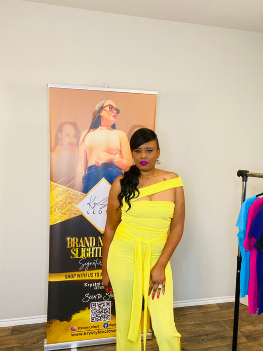 Canary yellow jumpsuit-Krystal Nicole Collection