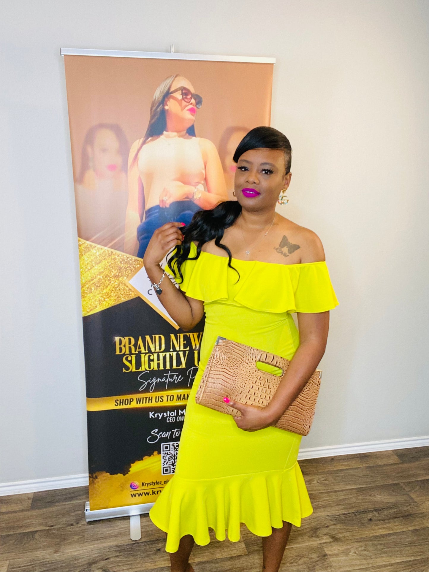 Mustard Halter Dress-Krystal Nicole Collection